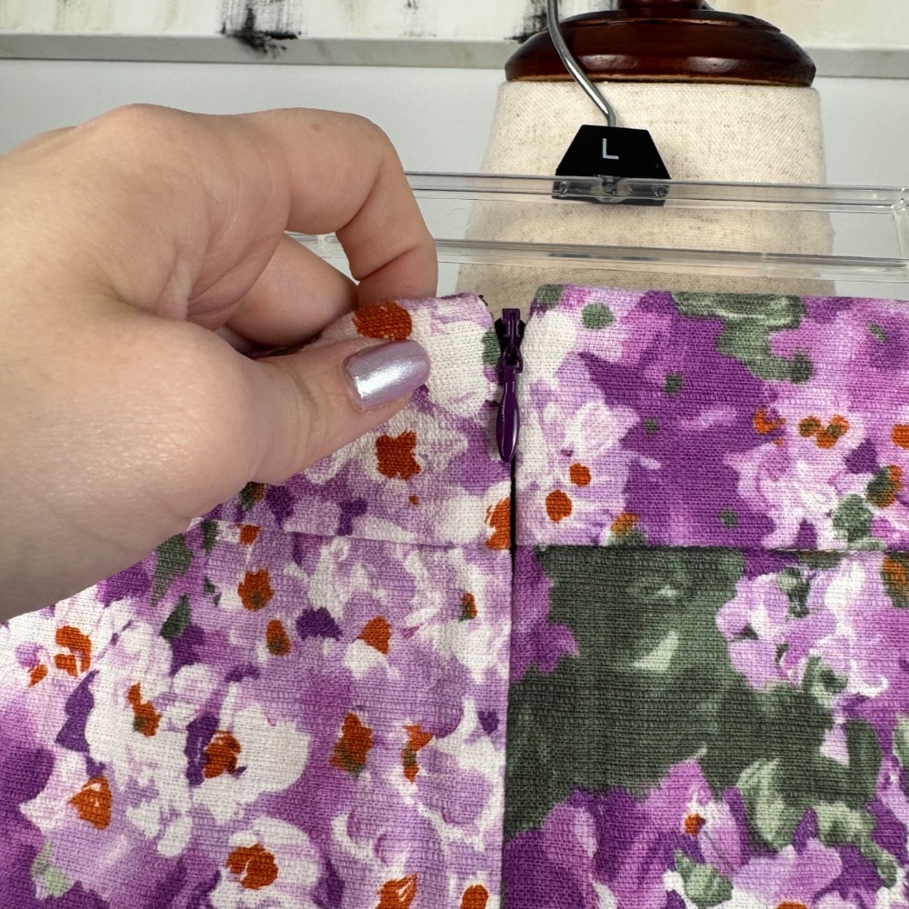J. Crew Purple Floral Watercolor Pencil Skirt - Picture 4 of 5
